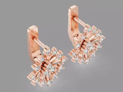 Diamond Earrings  3D print model