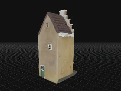 House 3 old hand made stone house based of off Amsterdam 3D model