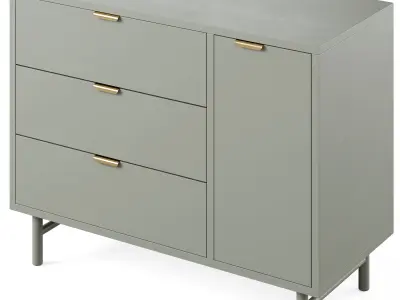 Classic Kids Dresser with Door  3D model