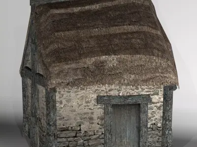 Thatched house Free low-poly 3D model
