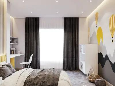 Modern Boys Bedroom Free 3D model