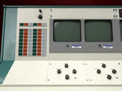Space Exploration Control Center - Apollo Flight Controller Low-poly 3D model