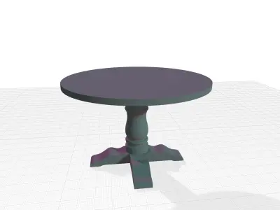 Rocio Pedestal Diner Table Low-poly 3D model