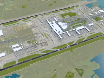 Wuhan - Tianhe Airport Low-poly 3D model