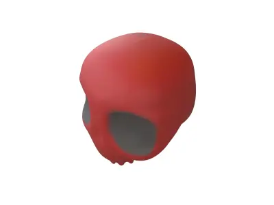 Cartoon Skull v2 006 Low-poly 3D model