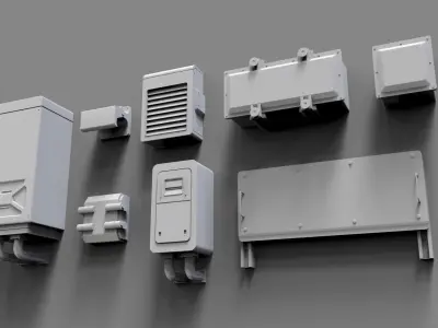 Sci fi trim sheets 5 3D model