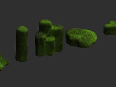 Rock Set 01 - Moss 2 Low-poly 3D model