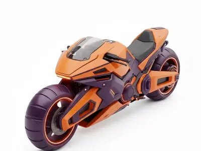 Futuristic Sci Fi Motorcycle Low-poly 3D model