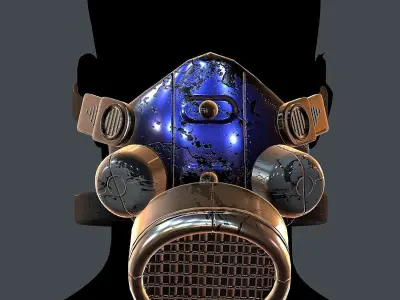 Gas mask helmet 3d model scifi Low-poly  Low-poly 3D model 424