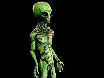 Realistic Alien 9 insectoid Low-poly 3D model