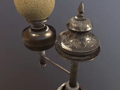 vintage Desk Lamp Game Ready Low-poly 3D model