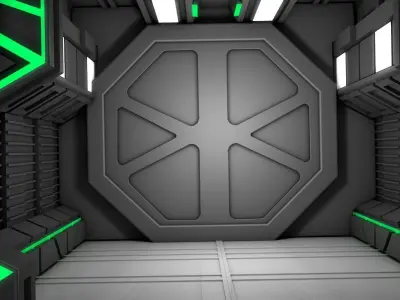 Sci Fi Corridor 3D model 91