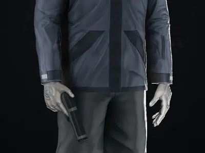 Humanoid man in jacket 3D model