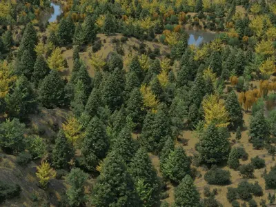 Mountain Forest Landscape 3D model