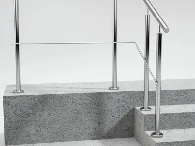 Stair railing 03 3D model