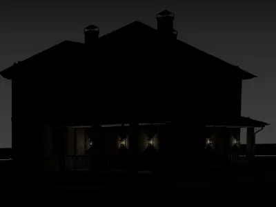 house silhouette of at night 3D model
