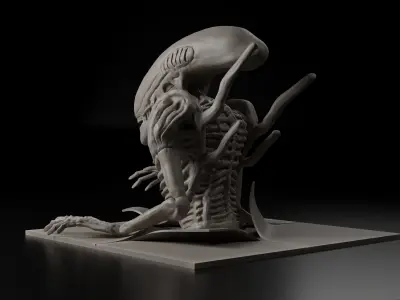 Alien Bust 3D print model