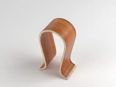 Wood Headphone Stand Bracket Free 3D model