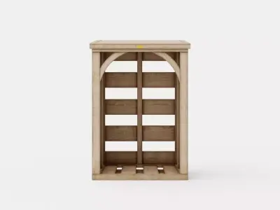 Mini Log Store Low-poly 3D model