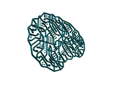 Electronic Circuit Brain v1 006 Low-poly 3D model