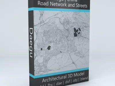 Daegu Road Network and Streets 3D model