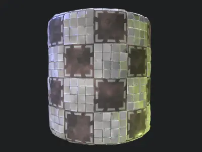 Stylized Floor Tiles Material 09 - Included Cracked Version Texture