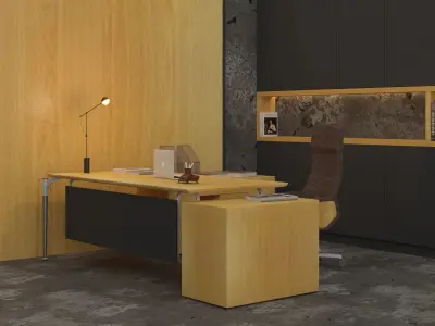 3D Modern Office Interior Design  Low-poly 3D model