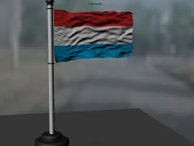 Luxembourg flag 3D model