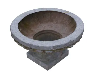 Traditional Chinese Lotus-shaped Stone Column Base Low-poly 3D model