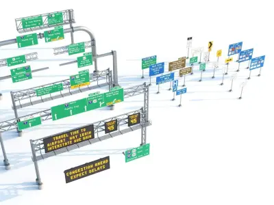 Highway Sign collection  3D model