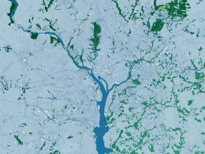 Washington with Terrain 3D model