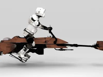 Star Wars - Set - Speeder bike with Scout trooper 3D model