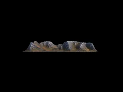 3d Render Mountain Range Barrier Is A Natural Wall 3D model
