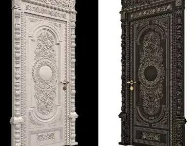  classic carved door  3D model