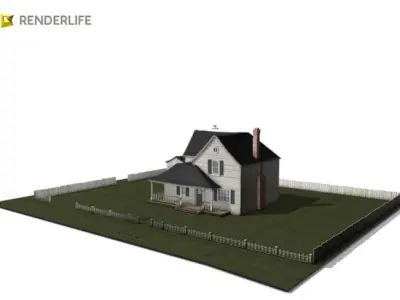 Old farmhouse exterior 3D model