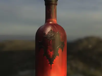 Dark Magic Potion Bottle Low-poly 3D model