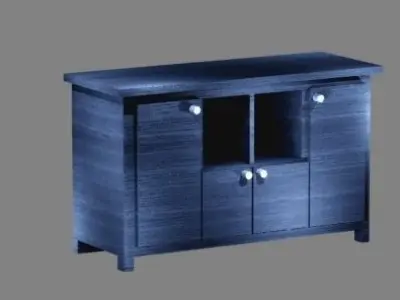 A WOODEN CABINET Low-poly 3D model