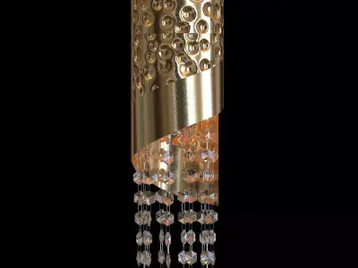 chandelier pendant light with crystals hanging from it 3D model