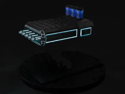 Sci fi Chemical missile lounger Low-poly 3D model