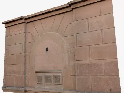 The wall of the old building Low-poly 3D model