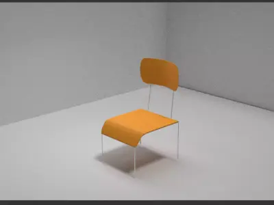 School Chair Realistic 3D Model Low-poly 3D model