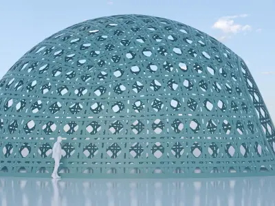 Wicker dome pavilion 3D model