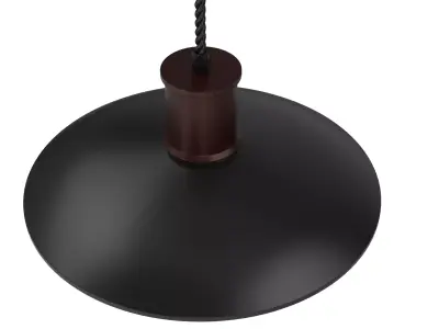 Industrial Pendant Lamp with Metal Shade Hanging Low-poly 3D model