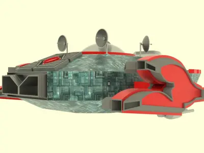 Mig - 800 Spaceship  Low-poly 3D model
