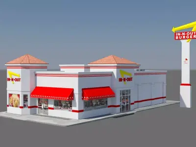R3DP In-N-Out Burger Low-poly 3D model