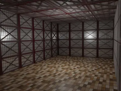 Hangar Interior Low-poly 3D model