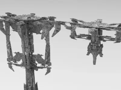 Moon base platforms 2 designs 3D model