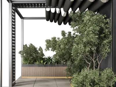 Landscape Furniture with Pergola and Roof garden 3D model