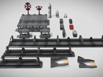 Industrial Exterior MUD Low-poly 3D model