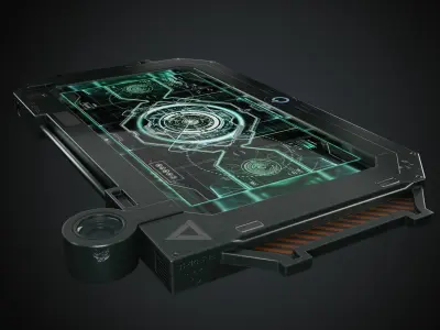 TP-14S78 futuristic tablet Low-poly 3D model